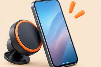 Magnetic car phone mount